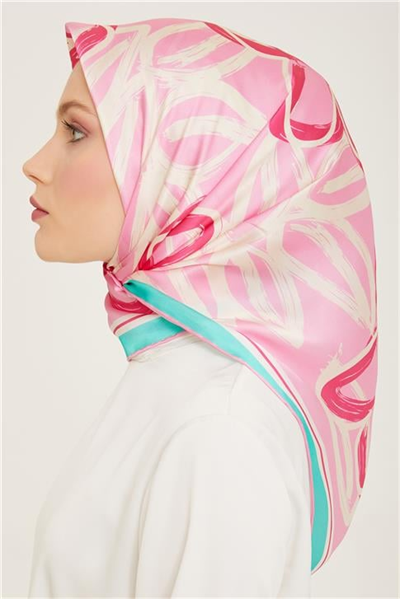 Armine Çiçek Desenli Twill İpek Eşarp 24Ya9123 5 35
