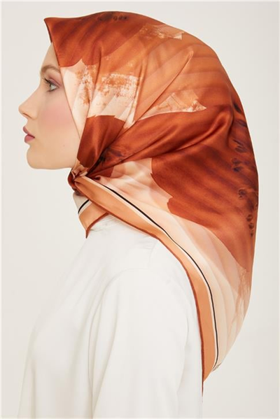 Armine Çiçek Desenli Twill İpek Eşarp 24Ya9100 87 01