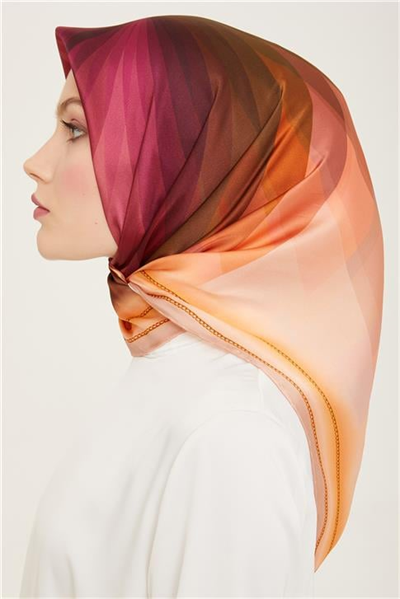 Armine Çiçek Desenli Twill İpek Eşarp 24Ya9112 34 05