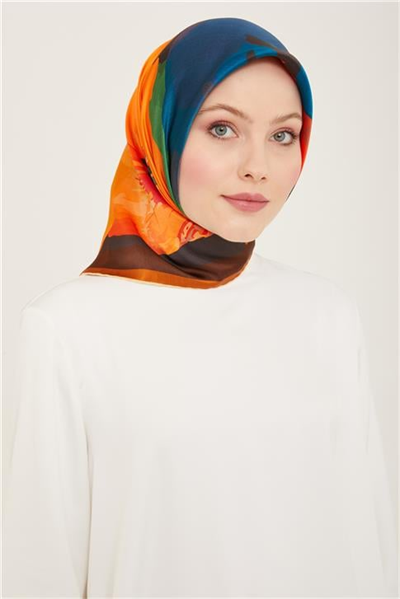 Armine Çiçek Desenli Twill İpek Eşarp 24Ya9145 2 09