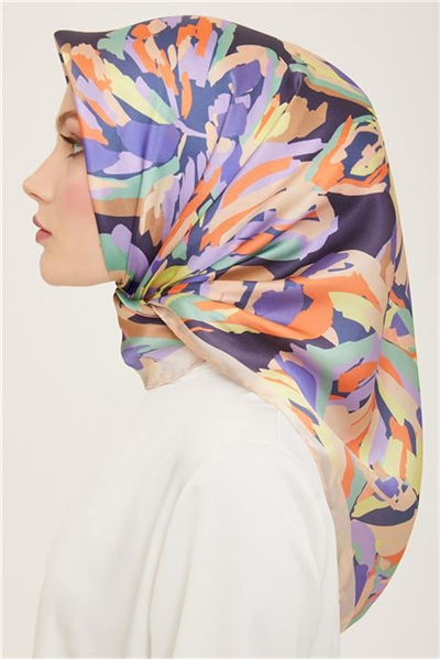 Armine Çiçek Desenli Twill İpek Eşarp 24Ya9140 51 81
