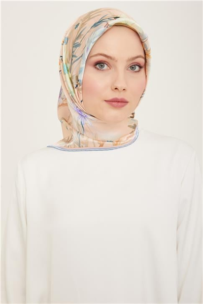 Armine Çiçek Desenli Twill İpek Eşarp 24Ya9129 39