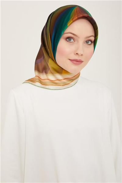 Armine Çiçek Desenli Twill İpek Eşarp 24Ya9112 34 33