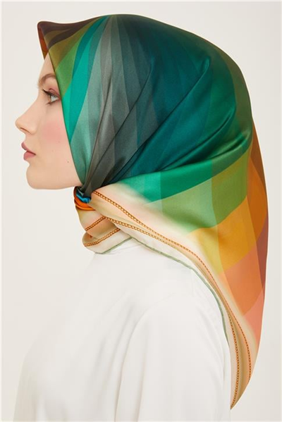 Armine Çiçek Desenli Twill İpek Eşarp 24Ya9112 34 33
