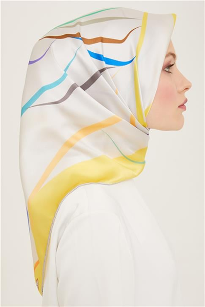 Armine Çiçek Desenli Twill İpek Eşarp 24Ya9115 31 84