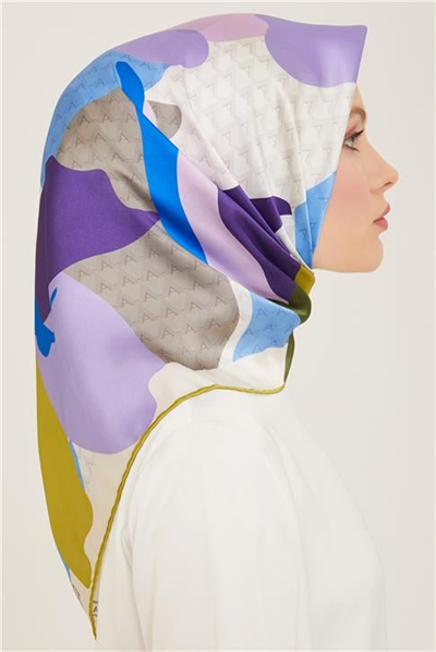 Armine Çiçek Desenli Twill İpek Eşarp 24Ya9119 14 03