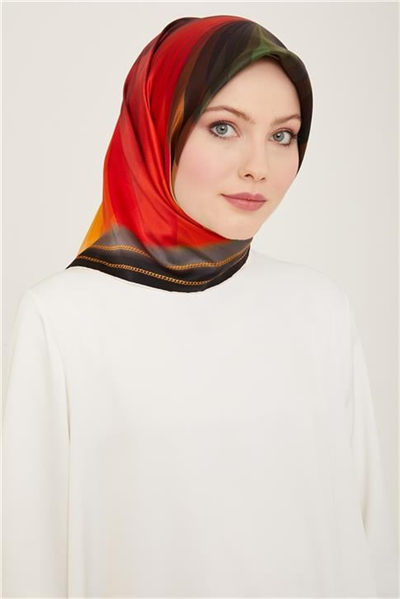 Armine Çiçek Desenli Twill İpek Eşarp 24Ya9112 34 20