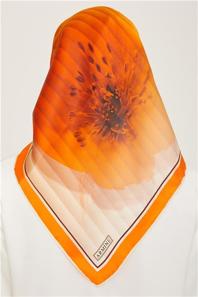 Armine Çiçek Desenli Twill İpek Eşarp 24Ya9100 87 31