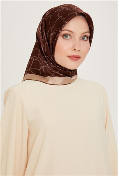 Armine Çiçek Desenli Twill Saf İpek Eşarp 9222D 85