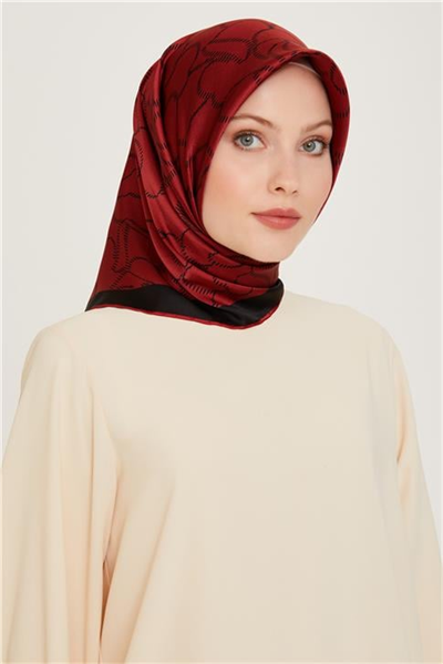 Armine Çiçek Desenli Twill Saf İpek Eşarp 9222D 36