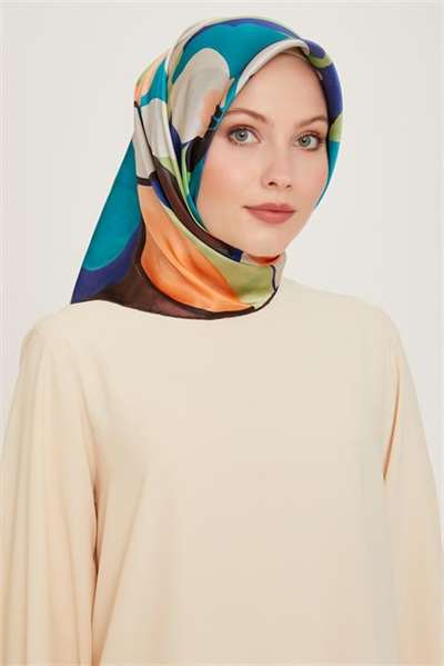 Armine Çiçek Desenli Twill Saf İpek Eşarp 9200D 83