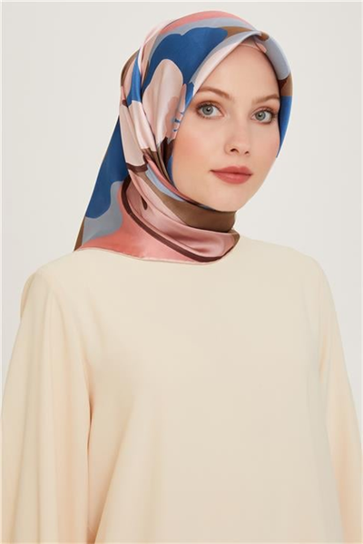 Armine Çiçek Desenli Twill Saf İpek Eşarp 9200D 32
