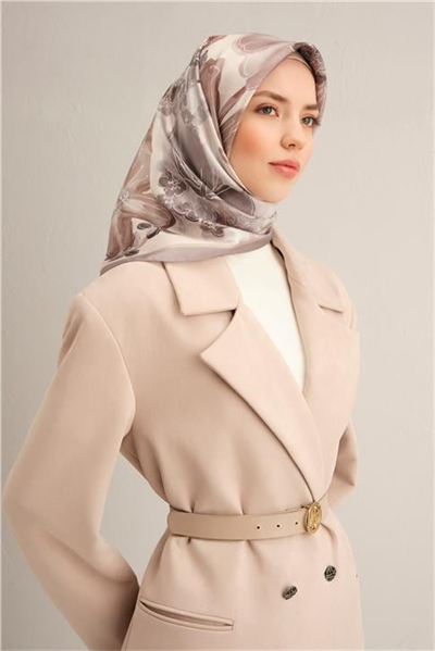 Armine Desenli Saf İpek Twill Eşarp 9318 83