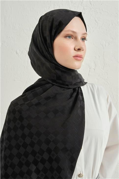 Armine Elegance İpek Pamuk Dama Şal 01