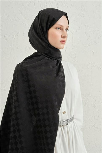 Armine Elegance İpek Pamuk Dama Şal 01