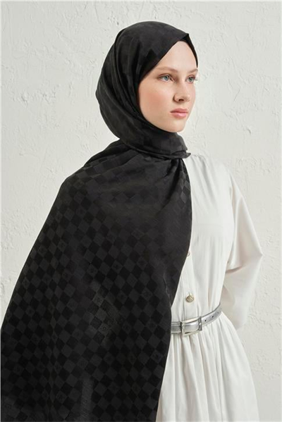 Armine Elegance İpek Pamuk Dama Şal 01