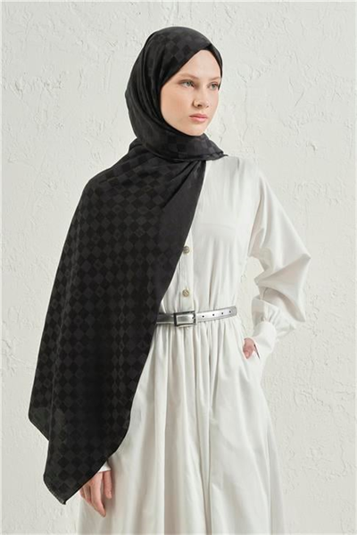 Armine Elegance İpek Pamuk Dama Şal 01