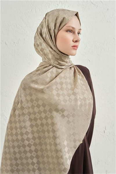 Armine Elegance İpek Pamuk Dama Şal 08