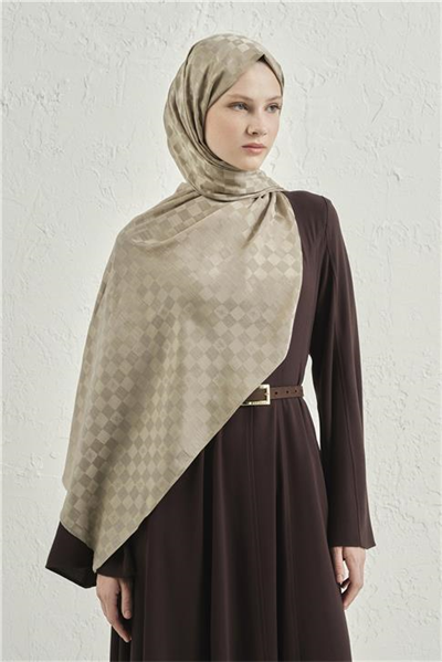Armine Elegance İpek Pamuk Dama Şal 08
