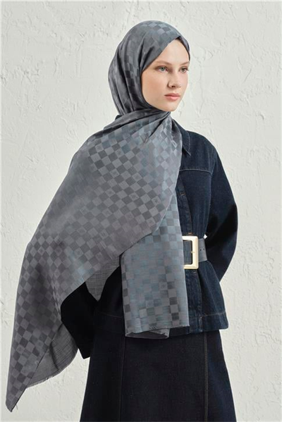 Armine Elegance İpek Pamuk Dama Şal 19