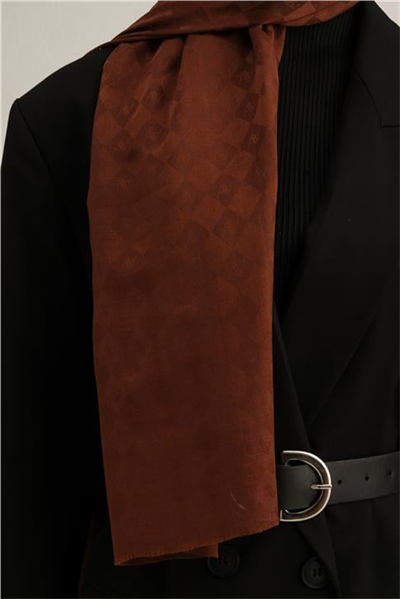 Armine Elegance İpek Pamuk Kare Monogram Şal 9920
