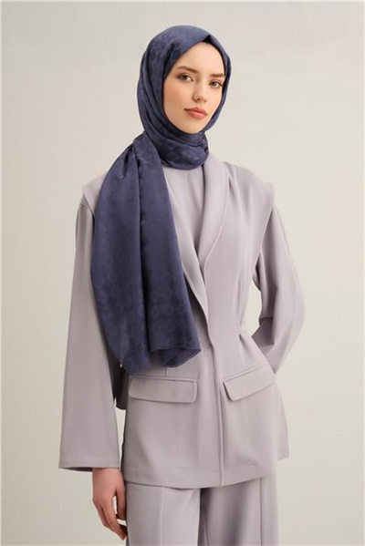 Armine Elegance İpek Pamuk Kare Monogram Şal 10699