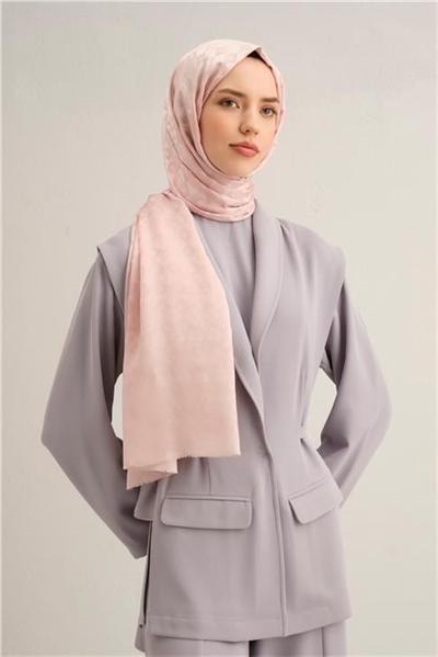 Armine Elegance İpek Pamuk Kare Monogram Şal 10066