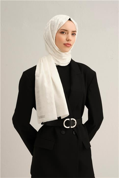 Armine Elegance İpek Pamuk Kare Monogram Şal 20