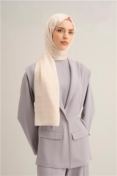 Armine Elegance İpek Pamuk Kare Monogram Şal 9911