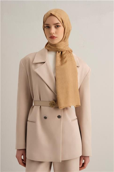 Armine Elegance İpek Pamuk Kare Monogram Şal 9915