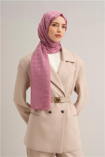 Armine Elegance İpek Pamuk Kare Monogram Şal 10701