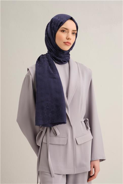 Armine Elegance İpek Pamuk Kare Monogram Şal 10077