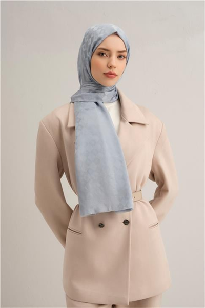 Armine Elegance İpek Pamuk Kare Monogram Şal 10698