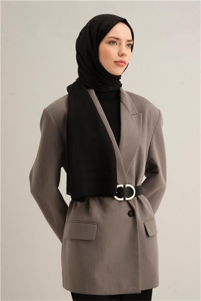 Armine Elegance İpek Pamuk Kare Monogram Şal 01
