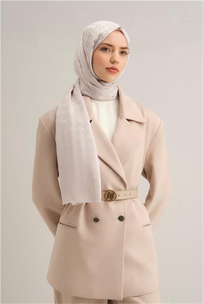 Armine Elegance İpek Pamuk Kare Monogram Şal 11172