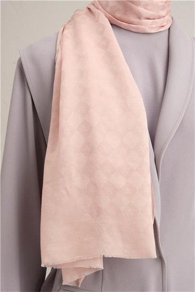 Armine Elegance İpek Pamuk Kare Monogram Şal 10066