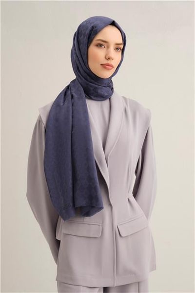 Armine Elegance İpek Pamuk Kare Monogram Şal 10699