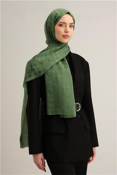Armine Elegance İpek Pamuk Kare Monogram Şal 9917