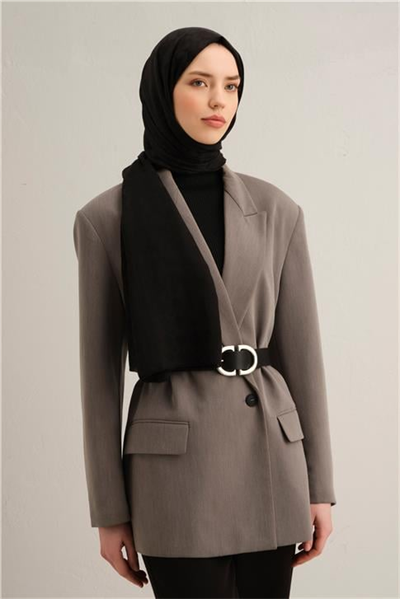 Armine Elegance İpek Pamuk Kare Monogram Şal 01