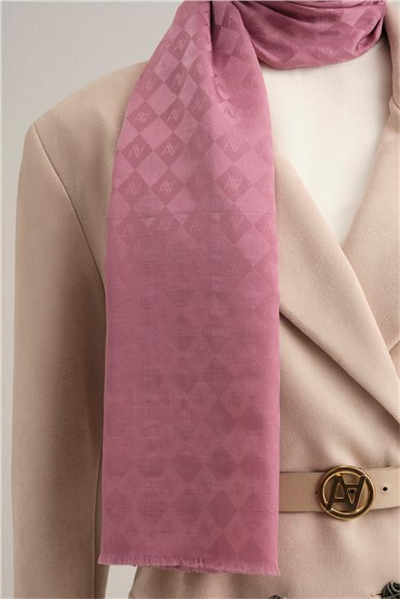 Armine Elegance İpek Pamuk Kare Monogram Şal 10701