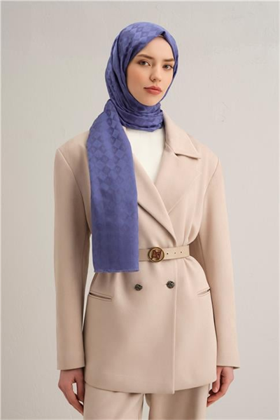 Armine Elegance İpek Pamuk Kare Monogram Şal 10700