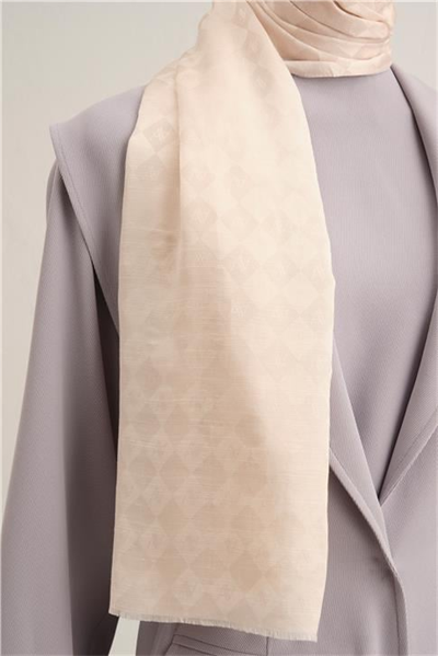 Armine Elegance İpek Pamuk Kare Monogram Şal 9911