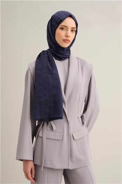 Armine Elegance İpek Pamuk Kare Monogram Şal 10077