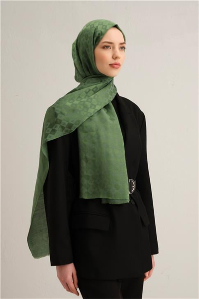 Armine Elegance İpek Pamuk Kare Monogram Şal 9917