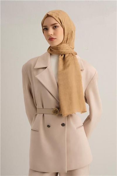 Armine Elegance İpek Pamuk Kare Monogram Şal 9915