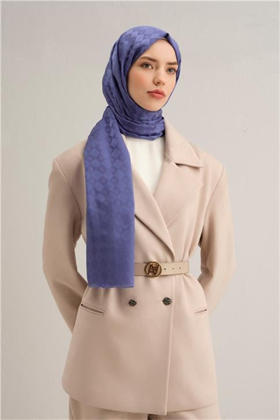 Armine Elegance İpek Pamuk Kare Monogram Şal 10700