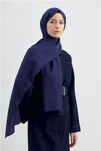 Armine Elegance İpek Pamuk Monogram Şal 02