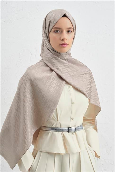 Armine Elegance İpek Pamuk Monogram Şal 08