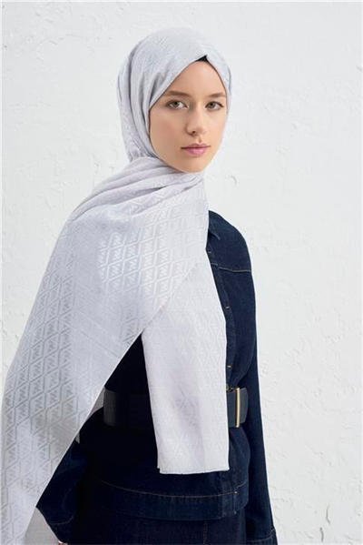 Armine Elegance İpek Pamuk Monogram Şal 23