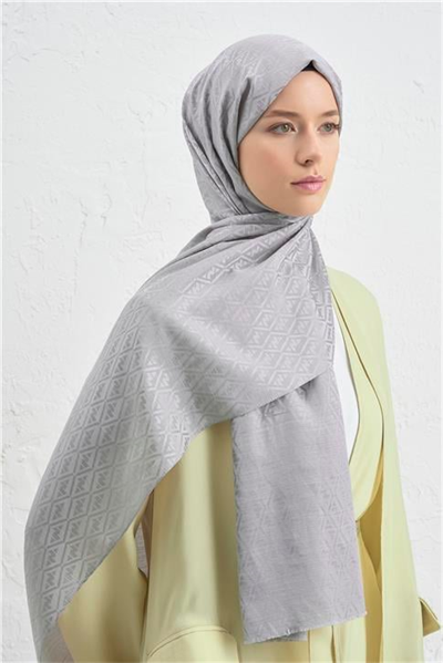 Armine Elegance İpek Pamuk Monogram Şal 22